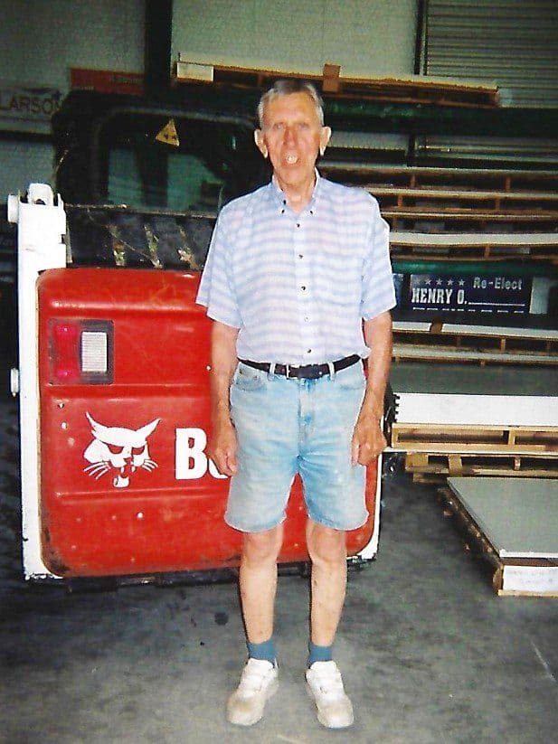 Harold Gadsby at the warehouse